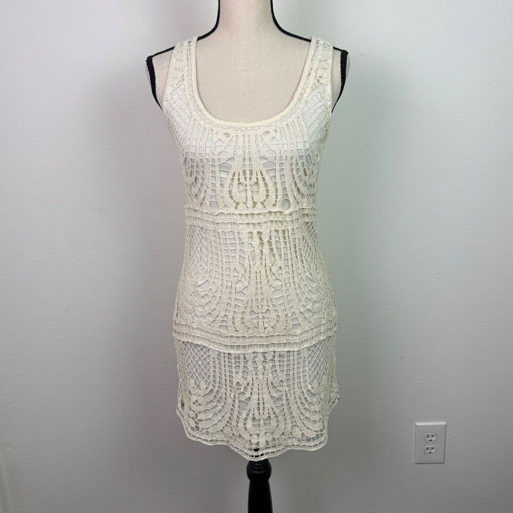 Anthropologie Staring at Stars Women's Ivory Lace Shift Dress Cottagecore